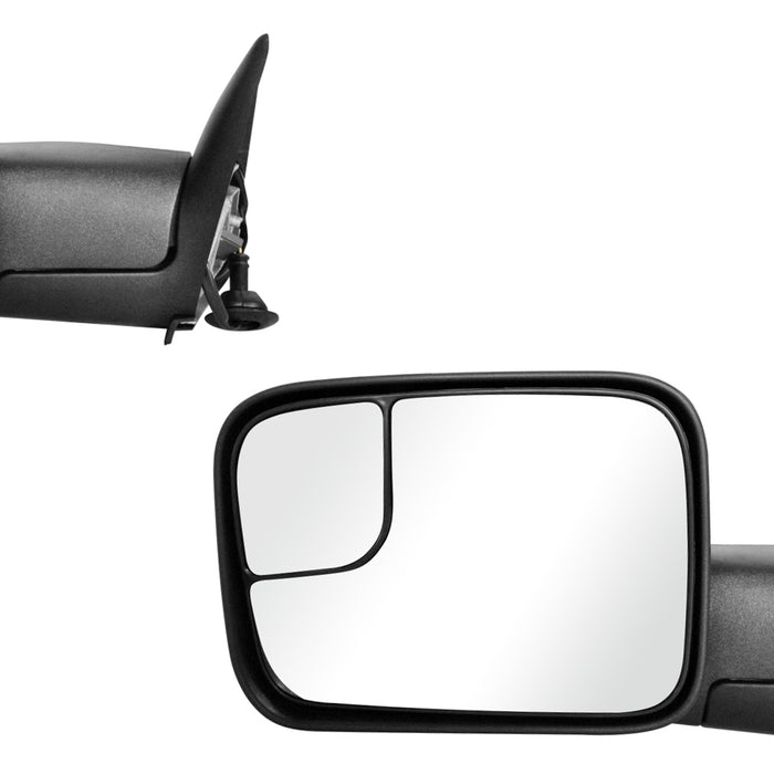 Perfit Zone Compatible TOWING MIRROR Replacement Fit For 1994-1997 RAM PAIR POWERED,Without SIGNAL,BLACK Power