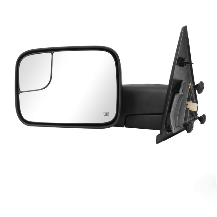 Perfit Zone TOWING MIRROR Replacement Fit For 2002-2009 RAM PAIR POWERED HEATED Without SIGNAL BLACK