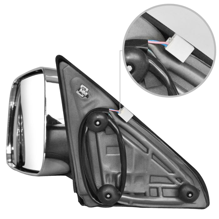 Perfit Zone TOWING MIRROR Replacement Fit For 2009-2010 RAM PAIR POWERED With HEATED With SMOKE SIGNAL With TEMPERATURE SENSOR With PUDDLE LIGHT-CHROME