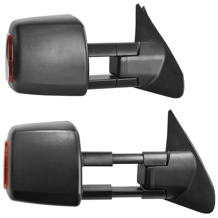 Perfit Zone Towing Mirrors Replacement Fit for 2007-2017 TUNDRA, SEQUOIA, POWER HEATED,W/AMBER SIGNAL,BLACK (PAIR SET)