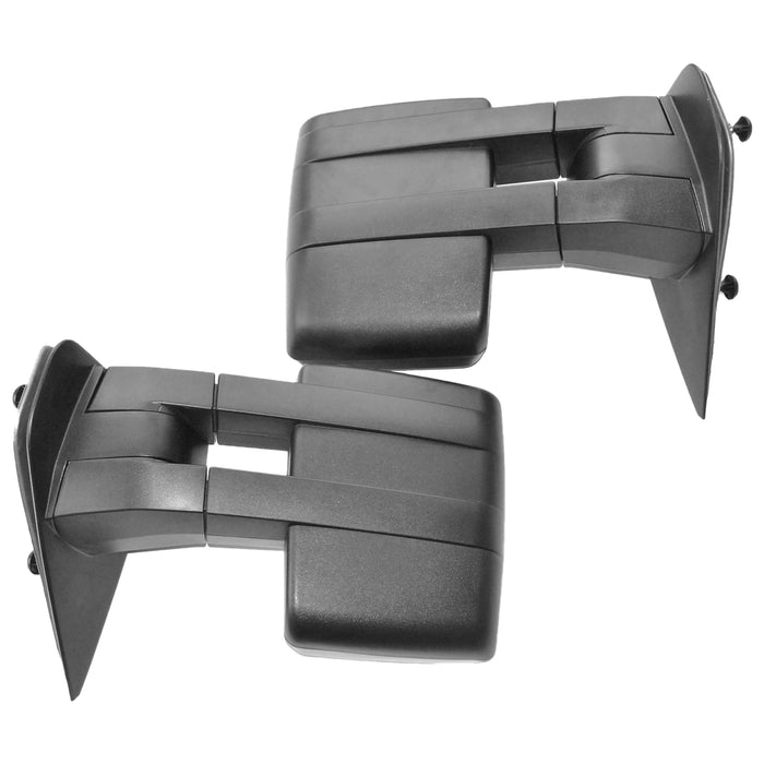 Perfit Zone Towing Mirrors Replacement Fit for 2004-2007 F-150, POWER HEATED,W/AMBER SIGNAL,W/PUDDLE LIGHT,BLACK (PAIR SET)