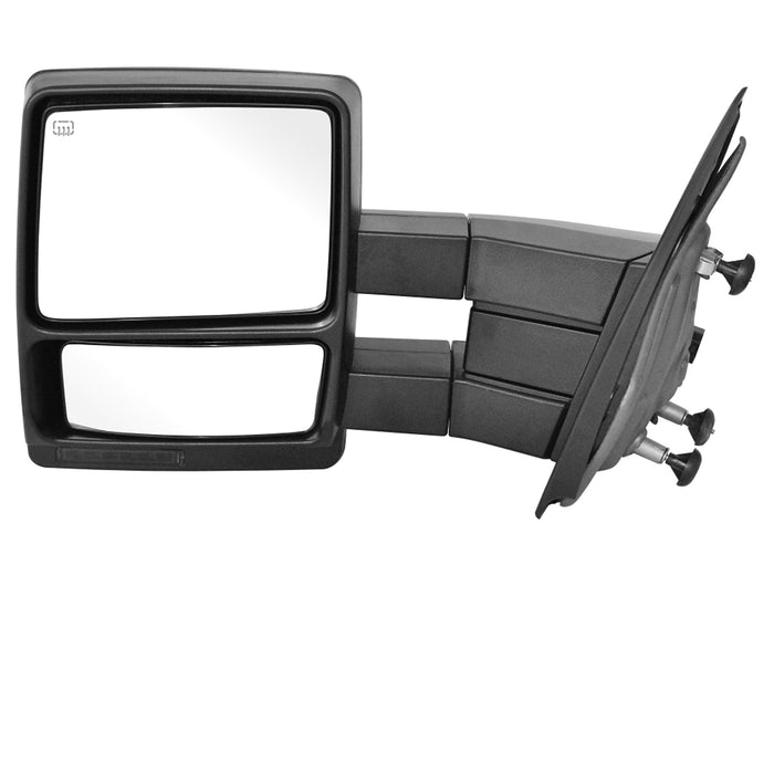 Perfit Zone Towing Mirrors Replacement Fit for 2007-2014 F-150, POWER HEATED,W/AMBER SIGNAL,W/PUDDLE LIGHT,BLACK (PAIR SET)