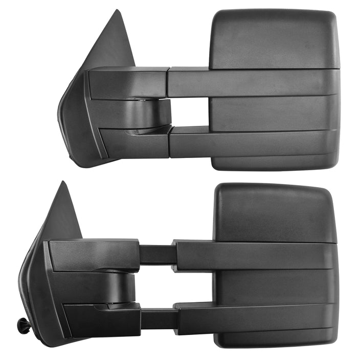 Perfit Zone Towing Mirrors Replacement Fit for 2007-2014 F-150, POWER HEATED,W/AMBER SIGNAL,W/PUDDLE LIGHT,BLACK (PAIR SET)