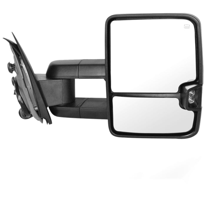 Perfit Zone Towing Mirrors Replacement Fit for 2014-2017 SILVERADO SIERRA, POWER HEATED,W/AMBER SIGNAL,BLACK (PAIR SET)