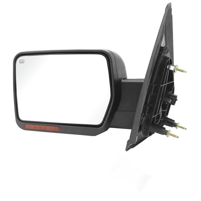 Perfit Zone Towing Mirrors Replacement Fit for 2007-2014 F150, POWER HEATED, W/AMBER SIGNAL,BLACK,LEFT