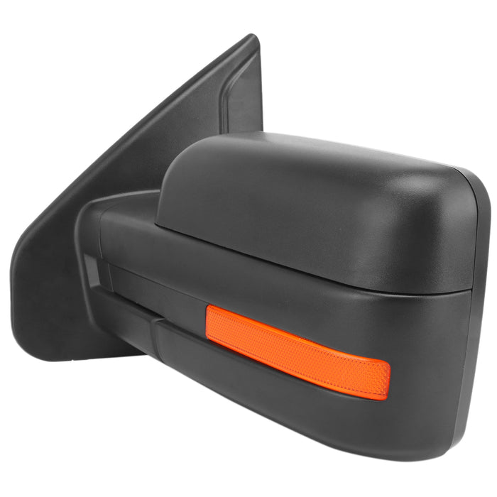 Perfit Zone Towing Mirrors Replacement Fit for 2007-2014 F150, POWER HEATED, W/AMBER SIGNAL,BLACK,LEFT