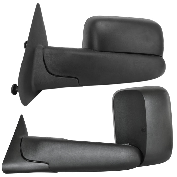 Perfit Zone TOWING MIRROR PAIR SET Replacement for 98-02 RAM 1500 2500 3500 Powered Heated Black