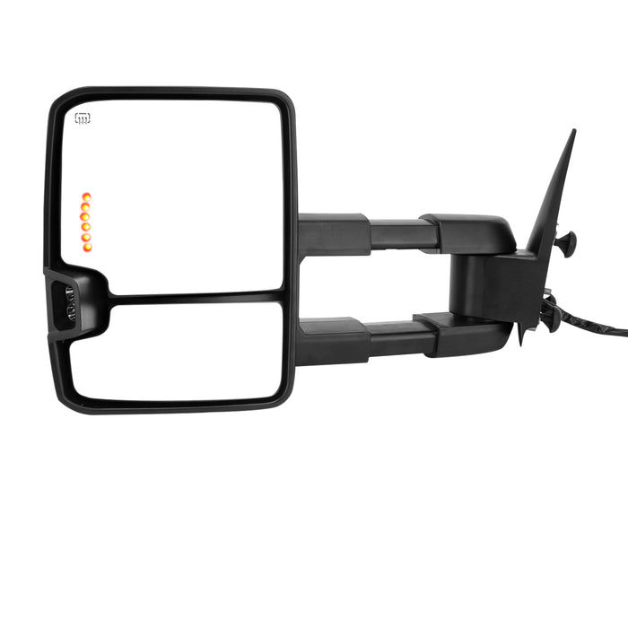 Perfit Zone TOWING MIRROR Replacement Pair Fit For SILVERADO SIERRA 03-06 POWERED,BLACK,HEATED,W/AMBER SIGNAL .W/ARROW LIGHT IN THE GLASS