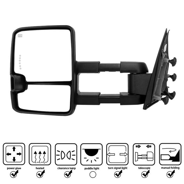 Perfit Zone TOWING MIRROR Replacement Fit For SILVERADO SIERRA 14-ON