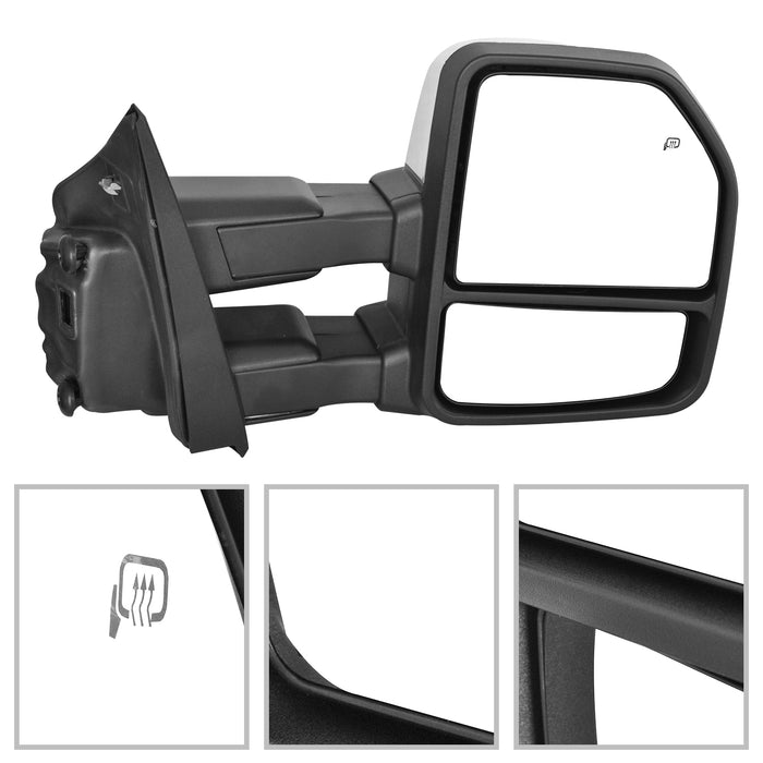 Perfit Zone TOWING MIRROR Replacement Pair Fit For F150 2015, 2016, 2017, 2018