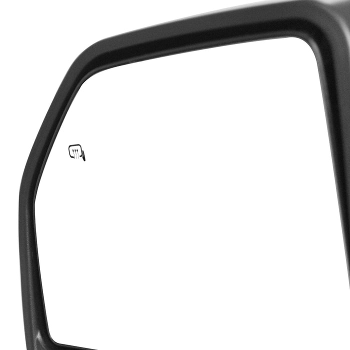 Perfit Zone TOWING MIRROR Replacement Fit For F250 08-16 W/SMOKE SIGNAL POWERED,BLACK,HEATED(Pair Set)