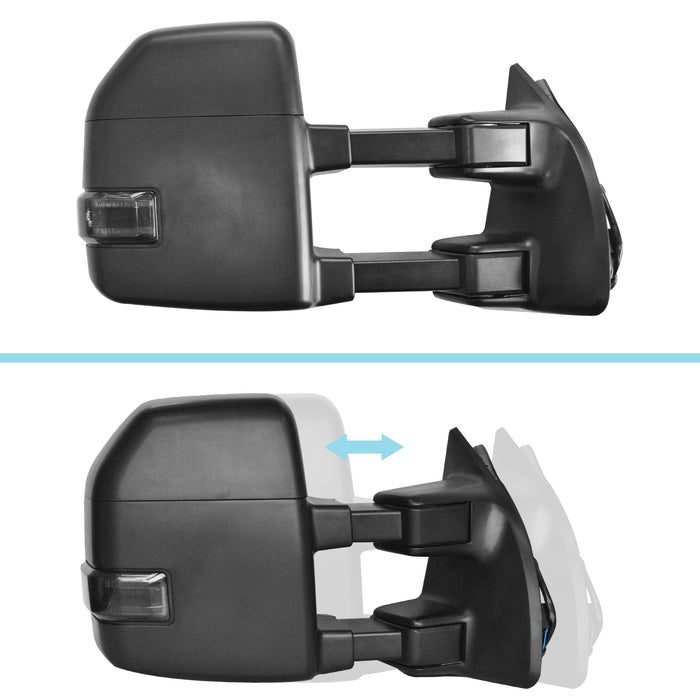 Perfit Zone Towing Mirrors Power Heated with Smoke Signal for F250 99-06