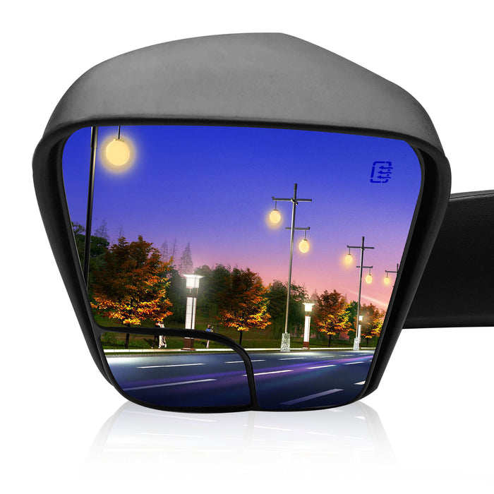 Towing Mirror Replacement Compatible with Toyota Tacoma 2005-2015 Power Heated Black W/Signal (Pair)