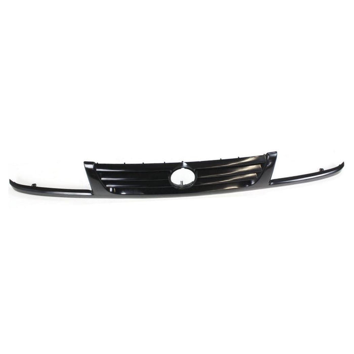 Grille Assembly Compatible with 1993-1999 Volkswagen Golf Black Shell and Insert with Dual Headlight Holes
