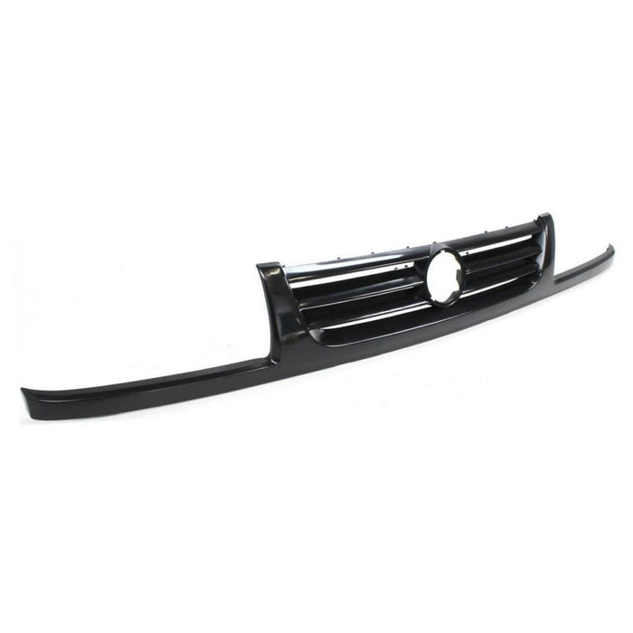 Grille Assembly Compatible with 1993-1999 Volkswagen Golf Black Shell and Insert with Dual Headlight Holes