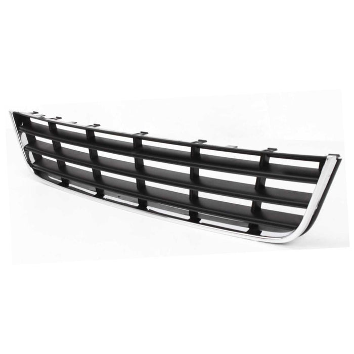 CPP Center Chrome Shell w/ Black Insert Bumper Grille for 06-09 Volkswagen Passat