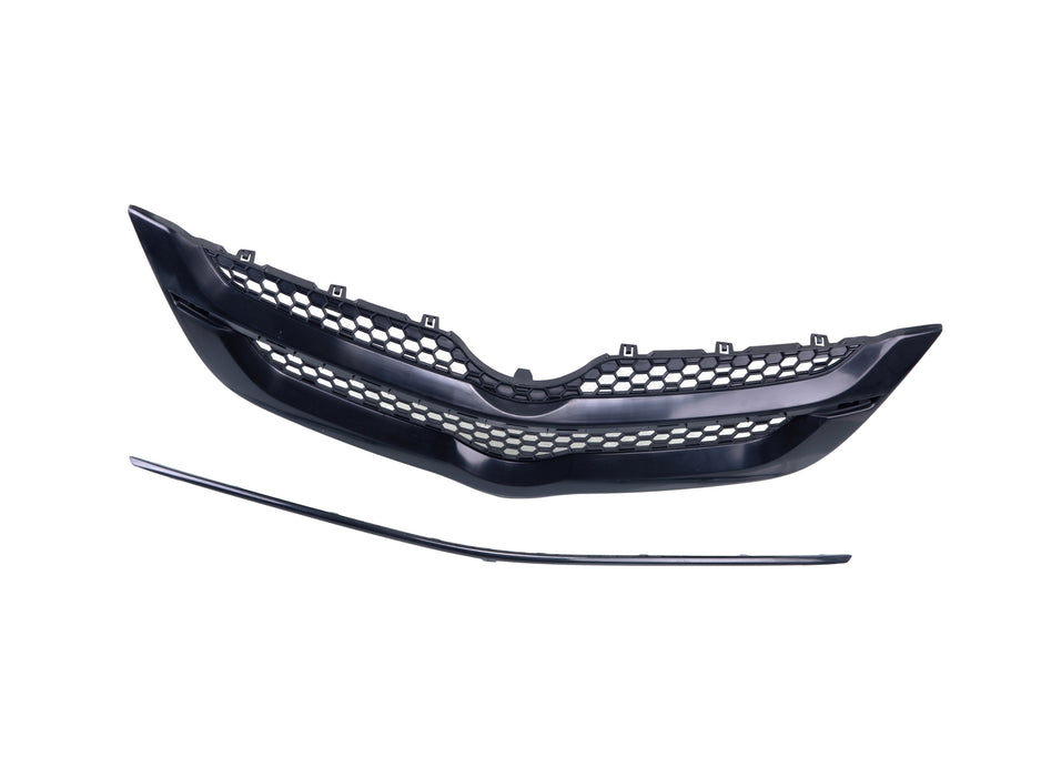 JustDrivably Replacement Parts Front Grille Grill Assembly Black With Honeycomb Insert Compatible With Toyota Yaris 2007 2008 Sedan