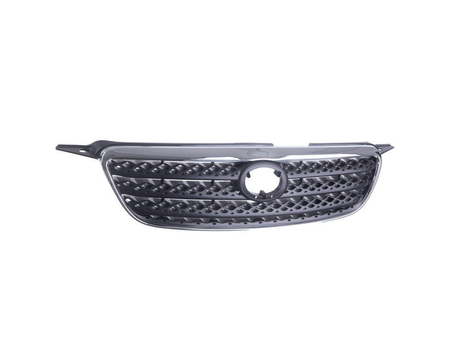 JustDrivably Replacement Parts Front Grille Grill Assembly With Chrome Shell Molding With Gray Insert Compatible With Toyota Corolla 2005 2006 2007 2008
