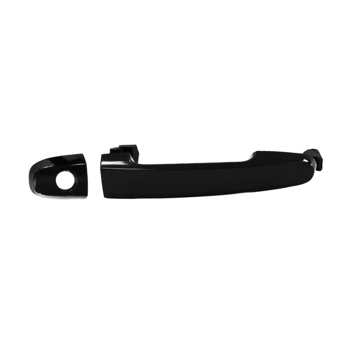 Outside Outer Exterior Smooth Black Front Door Handle W/Keyhole Left Driver Side