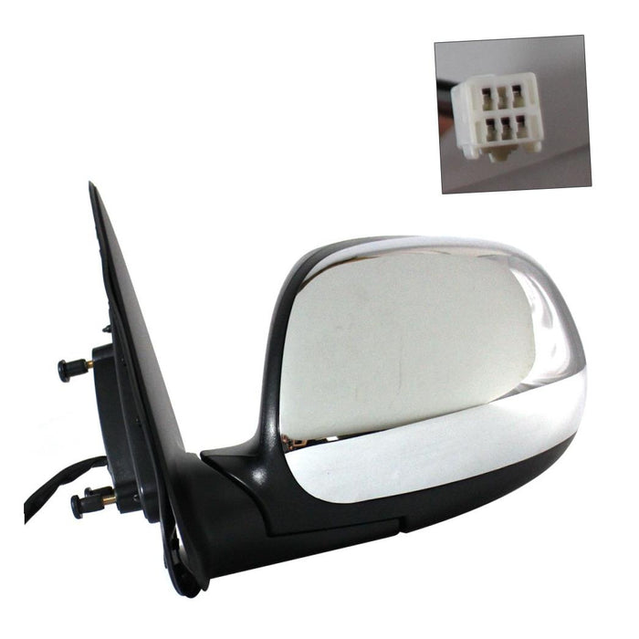New Replacement Parts Front Left Driver Side Power Heated Manual Folding Chrome Side View Door Mirror Compatible With TOYOTA Tundra SR5 Double Cab Fits TO1320227 879400C150