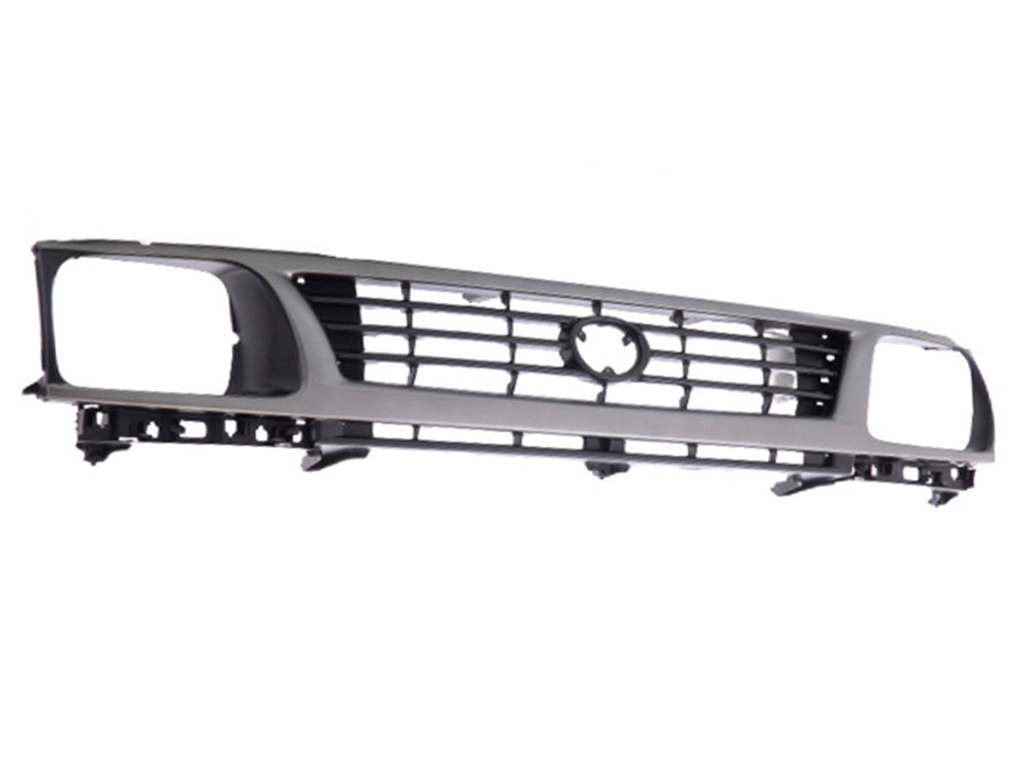 JustDrivably Replacement Parts Front Grille Grill Assembly With Black Shell With Black Insert Compatible With Toyota Tacoma 1995 1996 Pickup Truck