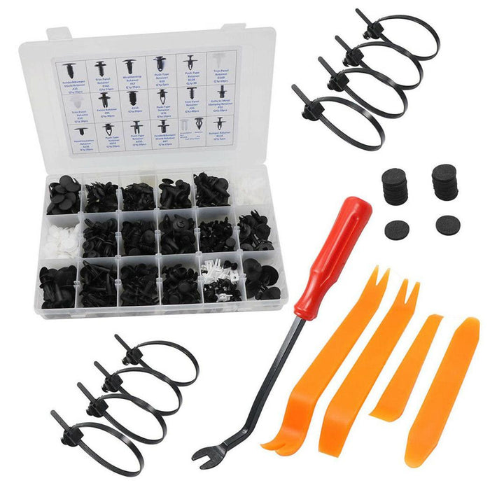 465pcs Car Retainer Clips Car Plastic Rivets Fasteners Push Retainer Kit Most Popular Sizes Auto Push Pin Set Door Trim Panel Fender Clips Compatible With GMC/FORD/NISSAN/HONDA/CHRYSLER