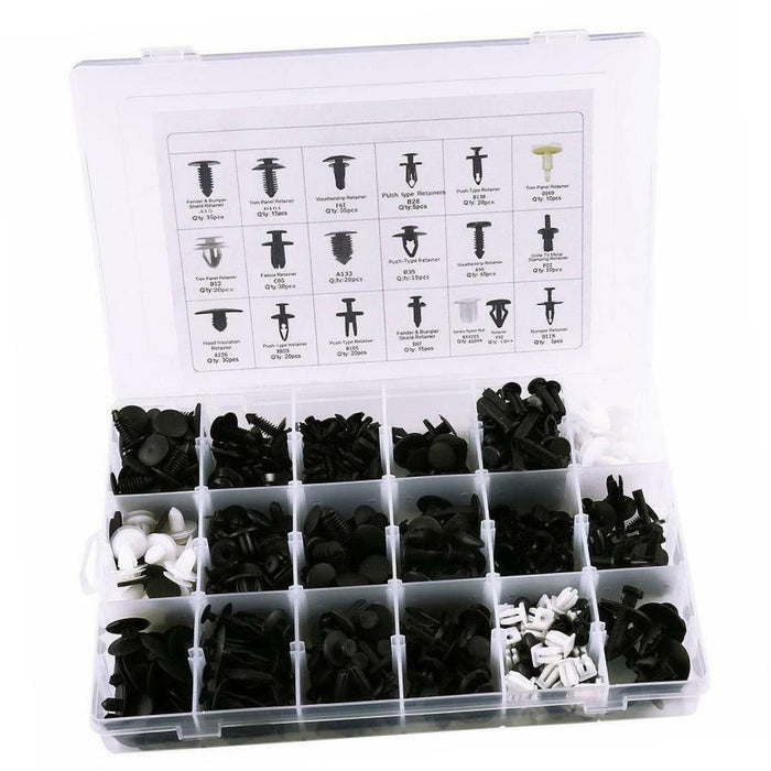 465pcs Car Retainer Clips Car Plastic Rivets Fasteners Push Retainer Kit Most Popular Sizes Auto Push Pin Set Door Trim Panel Fender Clips Compatible With GMC/FORD/NISSAN/HONDA/CHRYSLER