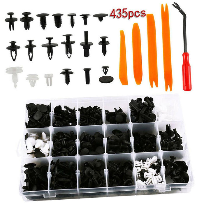 465pcs Car Retainer Clips Car Plastic Rivets Fasteners Push Retainer Kit Most Popular Sizes Auto Push Pin Set Door Trim Panel Fender Clips Compatible With GMC/FORD/NISSAN/HONDA/CHRYSLER