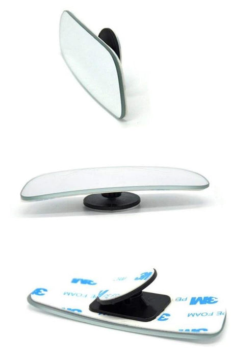 2Pcs Car Blind Spot Adjustabe Mirrors Frameless 360 Degree Rotate Sway Glass Convex Wide Angle Rear View Rectangle